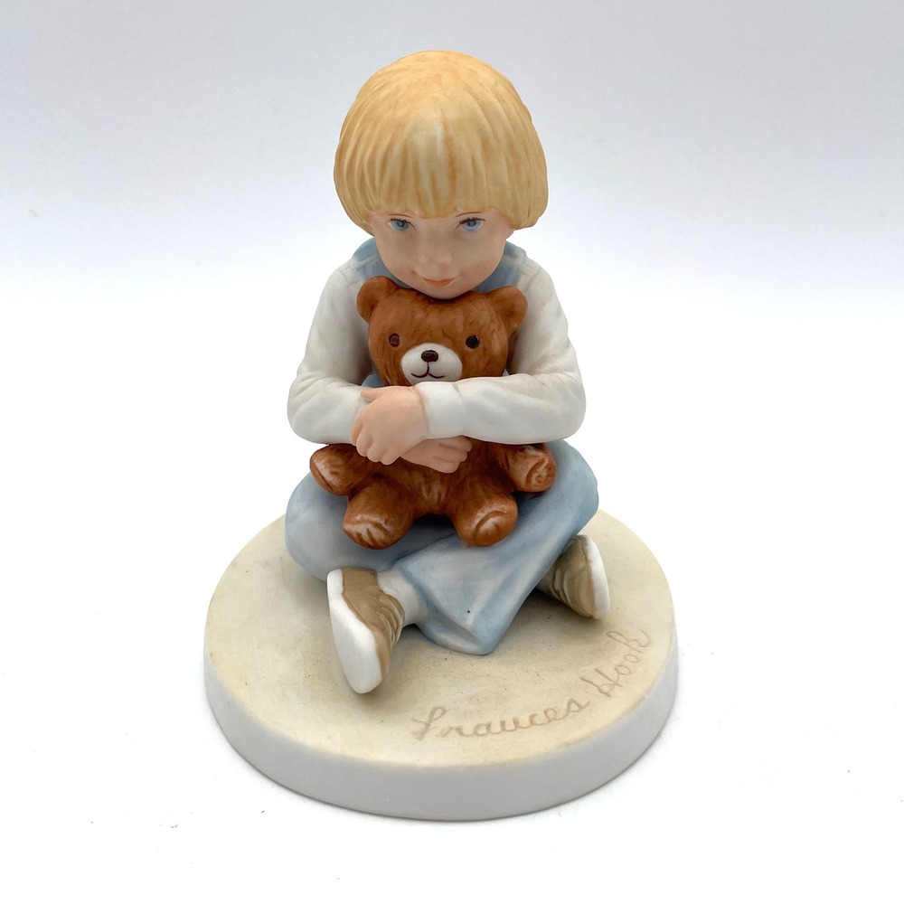 Frances Hook Bear Hug Figurine A Childs World Roman Inc 1981 Blue Good
